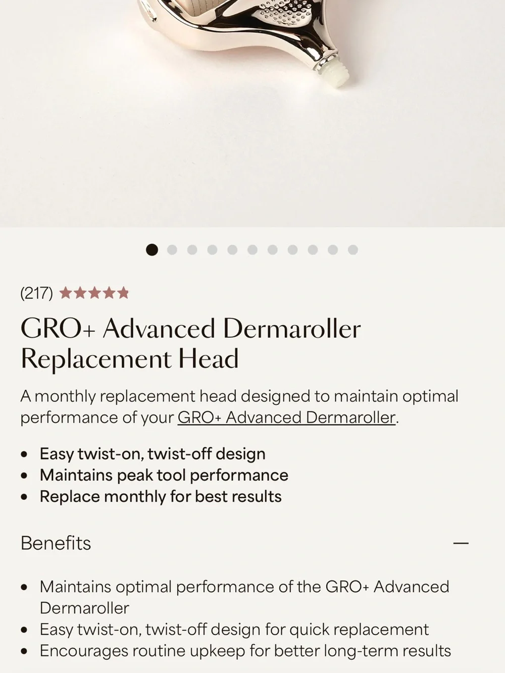 GRO+ Advanced Dermaroller Replacement Head – brand new-sealed